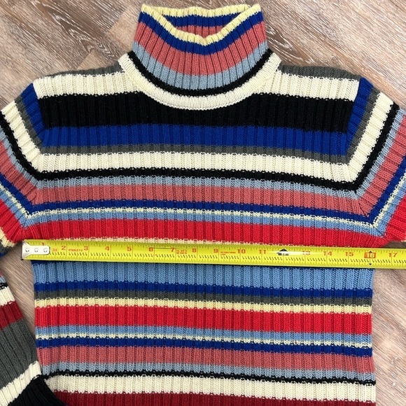 DCC Missy Sweaters Womens 90s Y2K Striped Size M Turtleneck Sweater Ribbed - Picture 6 of 10